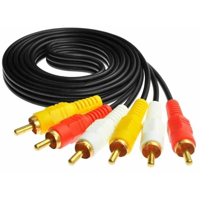 

3 RCA a 3 RCA Macho A Macho Compuesto TV AV Audio Vídeo Extensión Cable