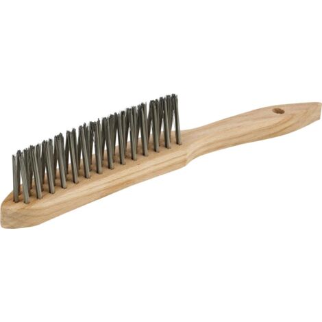 3-reihige Handbürste mit geradem Stahl- und Holzkörper, Schweißertyp, V-Form, Besatz-Ø 0,30 mm  Osborn 0041162133
