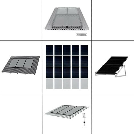 3-reihiges Solar-Montagesystem, schwarz, Hochkant-Verlegung, Montageart wählbar
