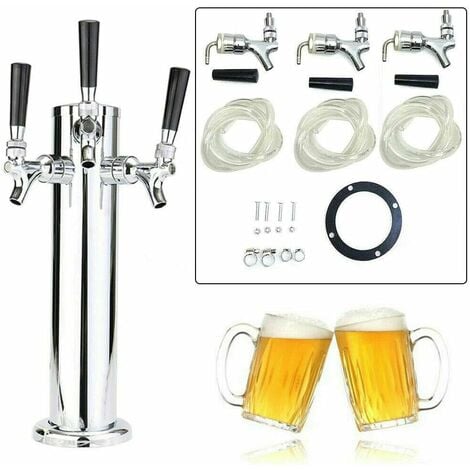 3 robinets en acier inoxydable - Tour à bière - Colonne à bière - Distributeur de boissons