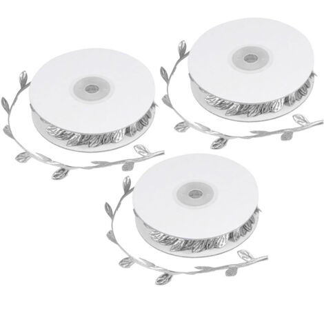 3 Roll Artificial Leaves Vine DIY Kindergarten Craft Wedding Decoration AccessorySilver