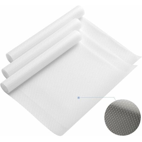 3 Rollen EVA-Schutzmatte, rutschfeste Matte, Küchenregalmatte, Schrankmatte, wiederverwendbar, zuschneidbar, wasserdicht, Kühlschrankmatte, Schubladeneinlage, 30 x 150 cm