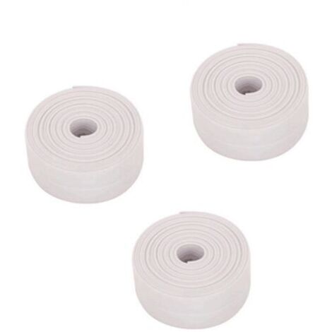 3 Rollen wasserdichtes Dichtungsband, weiß, zur Abdichtung von Badezimmern, selbstklebendes PVC-Dichtungsband für Küche, Badewanne
