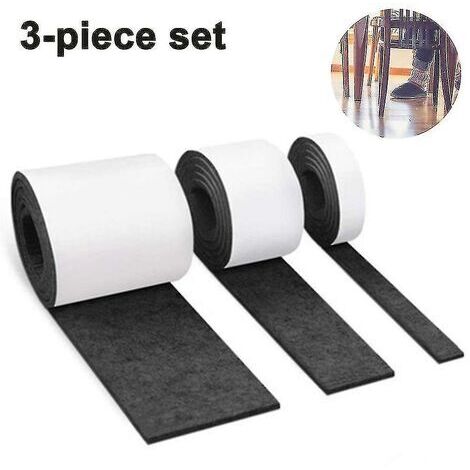 3 rouleaux de feutre autocollant compatibles avec les meubles, tapis coulissant de toute forme