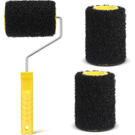 3 rulli per cartongesso da 4 pollici con 1 telaio per vernice, pennello per texture per cartongesso, rullo per mastice, farina fossile, pasta per stampaggio, rivestimenti testurizzati