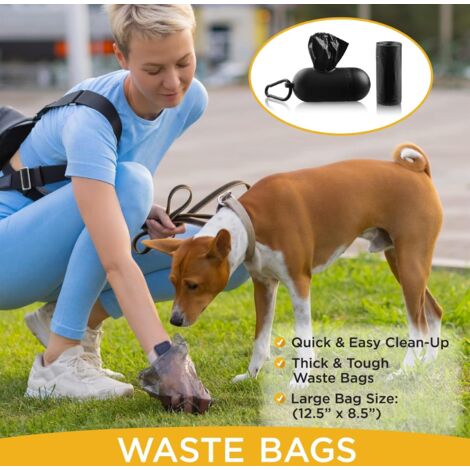 3 sacs de merde de chien avec distributeur, sacs de déchets pour animaux de compagnie, Capsule de nettoyage pour animaux de compagnie, boîte de rangement urinoir