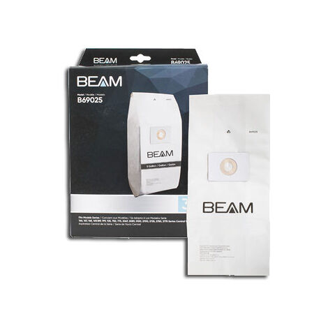 3 sacs pour centrales d'aspiration BEAM 166, 167, 168, 169, 189, 199, 725, 750, 775, 2067, 2089, 2100, 2700, 2725, 2750 et 2775, Beam B69025