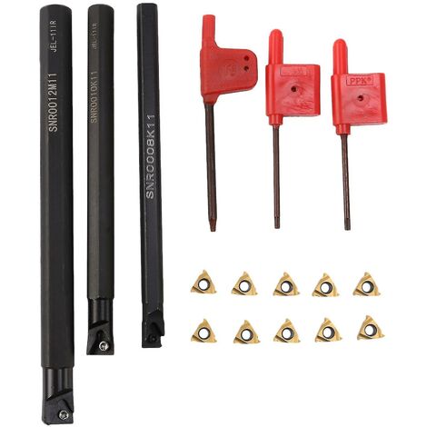 3 Sätze Drehbohrstangen, 3 x Schraubenschlüssel, 10 x 11ir A60-Einsätze, 3 x Schäfte