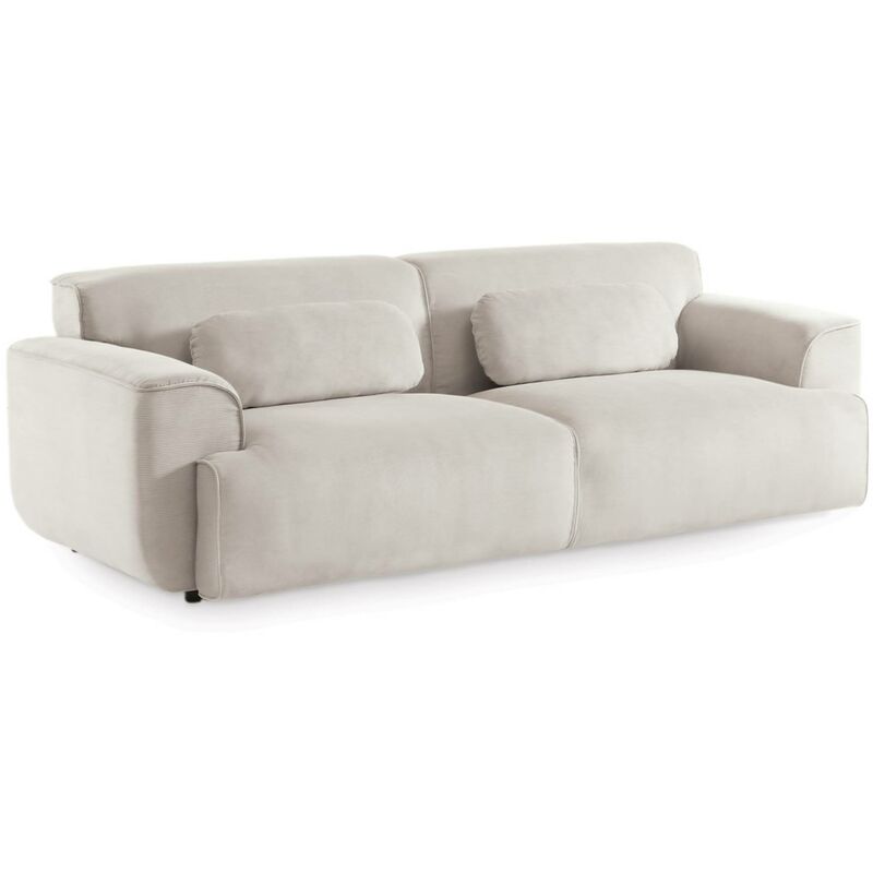 Sweeek 3-seater corduroy sofa Greige 230x98x73 cm - Wallas corduroy