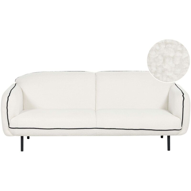 Beliani Sofa 3 Seater Tonsberg Boucle White