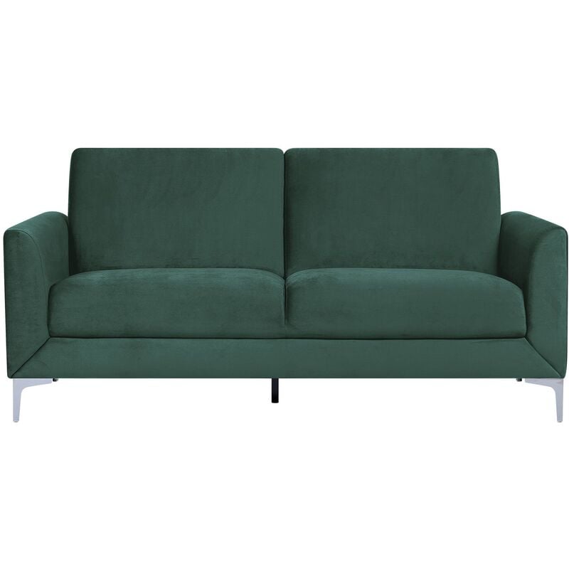 Modern Retro Upholstered 3 Seater Sofa Loveseat Velvet Fabric Green Fenes