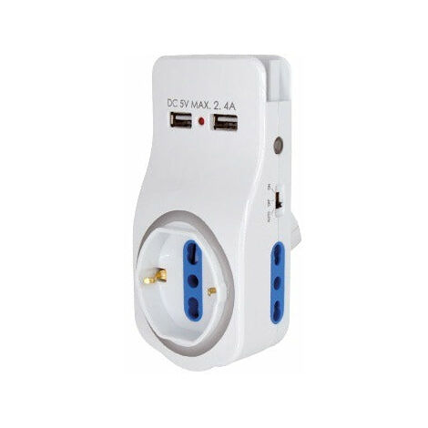 3 -seerer Mehrfach + 2 USB- und Smartphone -Support