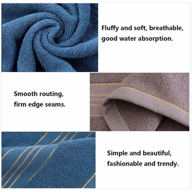3 Serviette de Bain Drap de Bain en Coton, Grande Taille Douce Luxe et Très Absorbant, pour Sauna Douche Natation Salle de Bains Hôtel Voyage