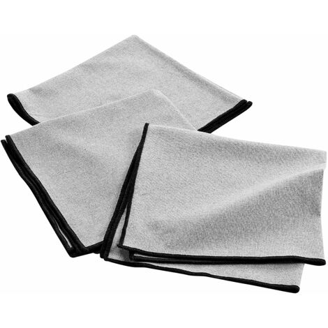 3 Serviettes de table coton recycle 40 x 40 cm Mistralines gris chine