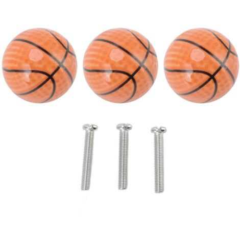 3 Set Basketball Form Schrankknöpfe Küche Home Knöpfe Einloch Schubladenknopf Zieht Griffe Keramikgriff Zinklegierung Sportdekoration für Sportfans