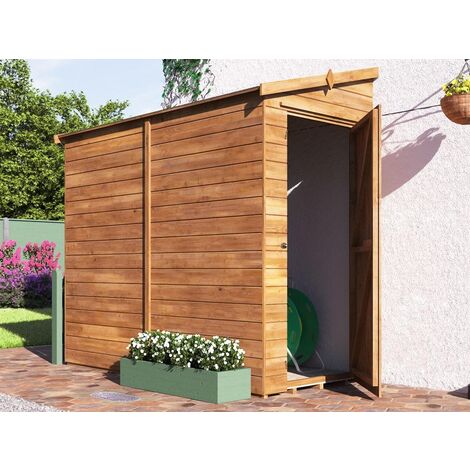 3 Sided Pent Shed Anya Left 8x4 - Pressure Treated Shiplap Cladding Garden Storage Lean to Bike Shed
