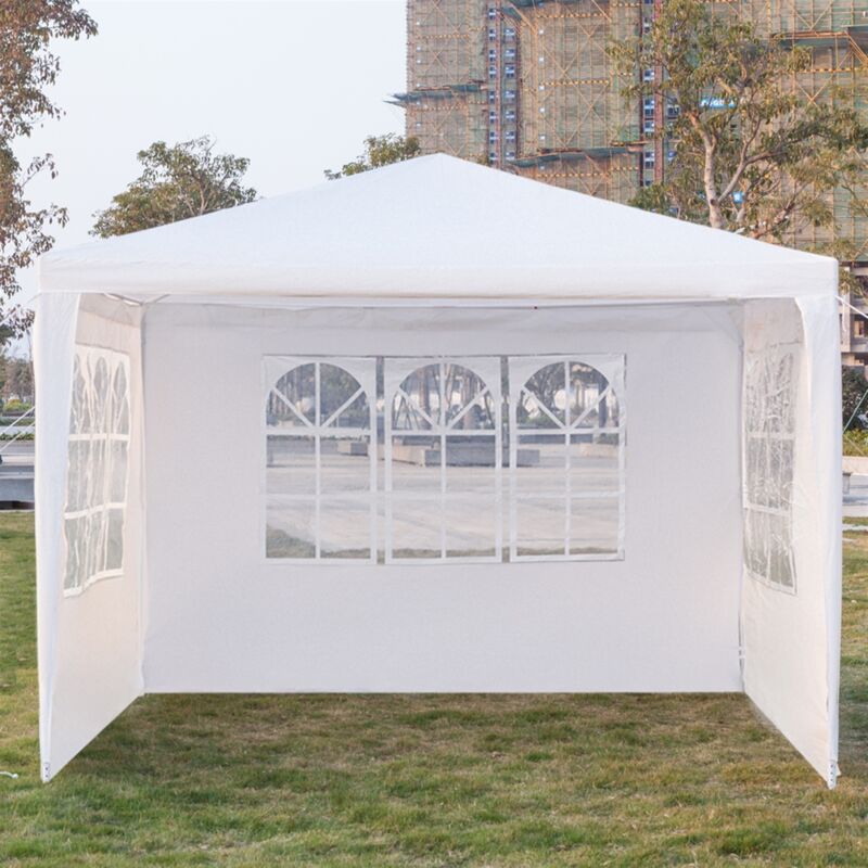 3-sided Waterproof Assembled Tent Large Space With Spiral Tubes For Wedding Camping Parking (3 X 3meter)