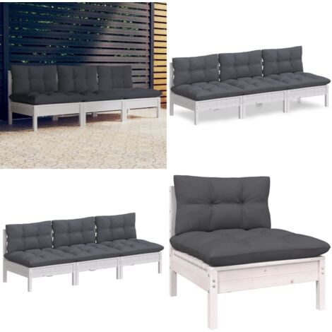3-Sitzer-Gartensofa mit Anthrazit Kissen Massivholz Kiefer - Gartensofa - Outdoor Möbel - Kiefernholz - Lounge Set - Gartenlounge - Home & Living