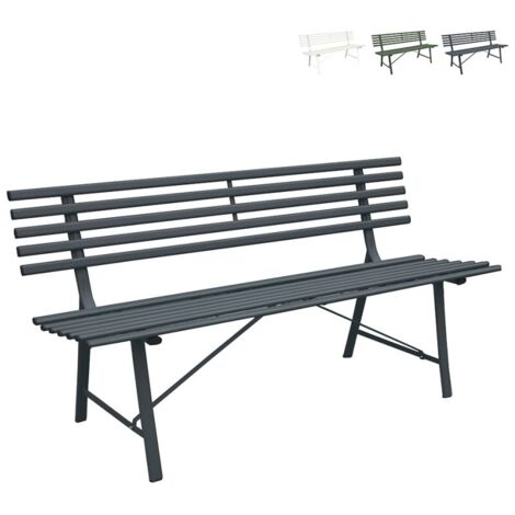 3-Sitzer klassische Eisen Gartenbank 150x57x76cm Iven - Anthrazit