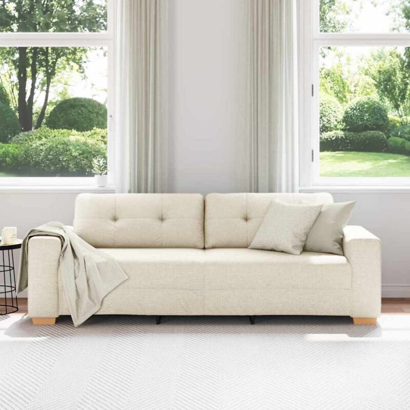 Sofa 3-sitzer Leinen 180 Cm Vidaxl