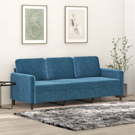 3-Sitzer-Sofa Blau 180 cm Samt vidaXL