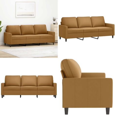 3-Sitzer-Sofa Braun 180 cm Samt - Samtsofa - 3-Sitzer Sofa - Wohnzimmersofa - Couch - Modernes Sofa - Home & Living