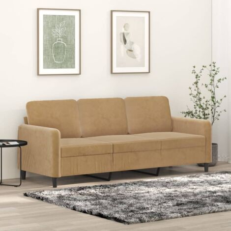 3-Sitzer-Sofa Braun 180 cm Samt vidaXL