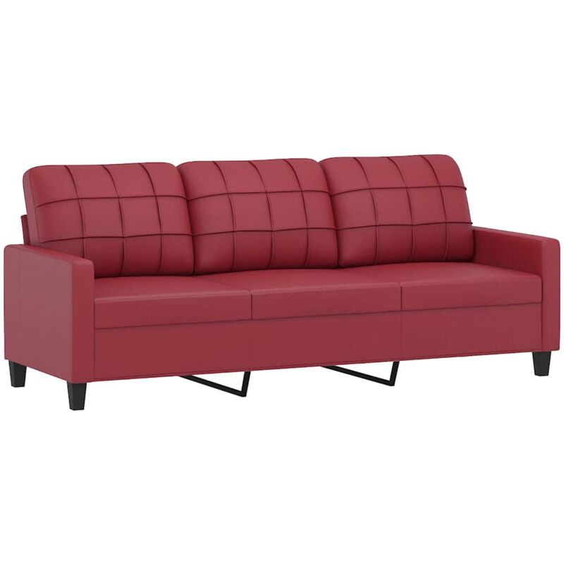 3-sitzer-sofa Weinrot 180 Cm Kunstleder Vidaxl