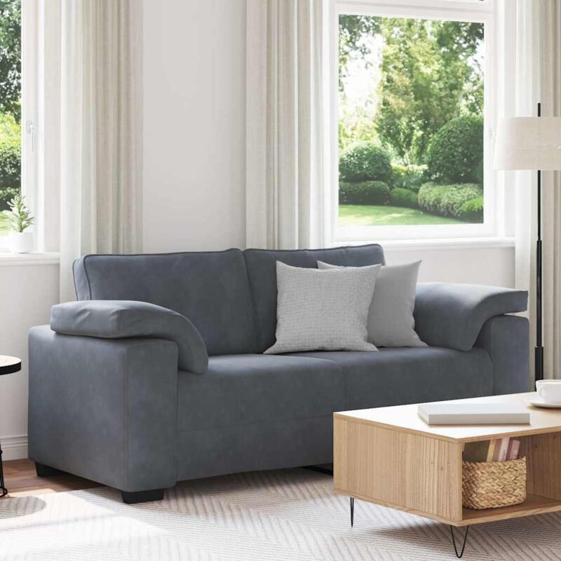 Zweisitzer-sofa Dunkelgrau 140 Cm Samt Vidaxl