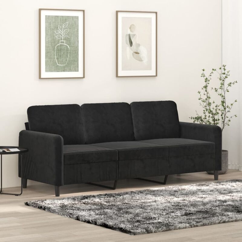 3-sitzer-sofa Schwarz 180 Cm Samt Vidaxl
