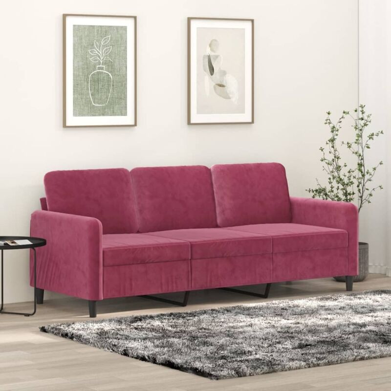 3-sitzer-sofa Weinrot 180 Cm Samt - Vidaxl
