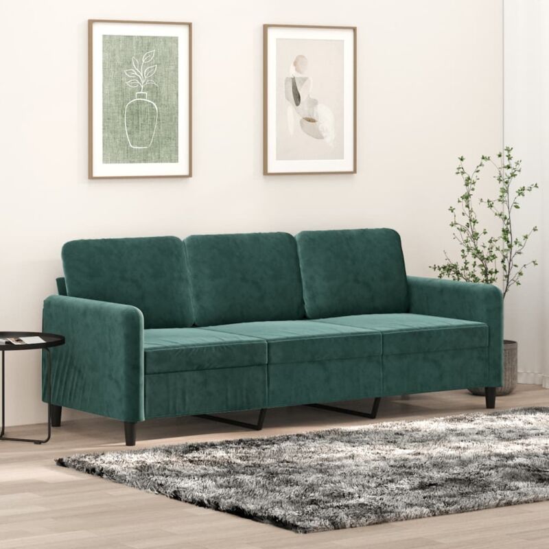 3-sitzer-sofa Dunkelgrün 180 Cm Samt Vidaxl