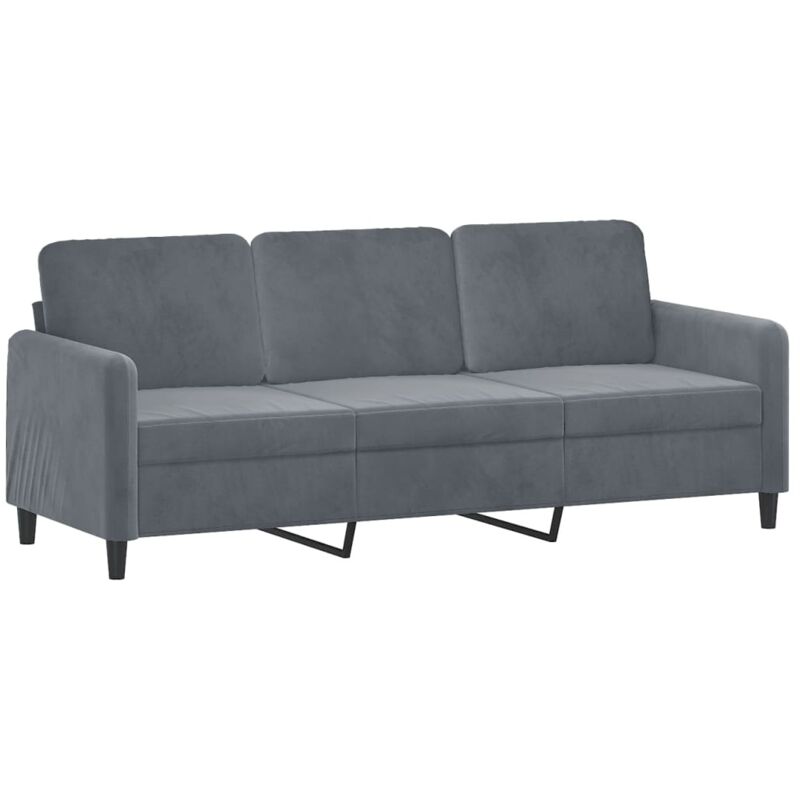 3-sitzer-sofa Dunkelgrau 180 Cm Samt - Vidaxl