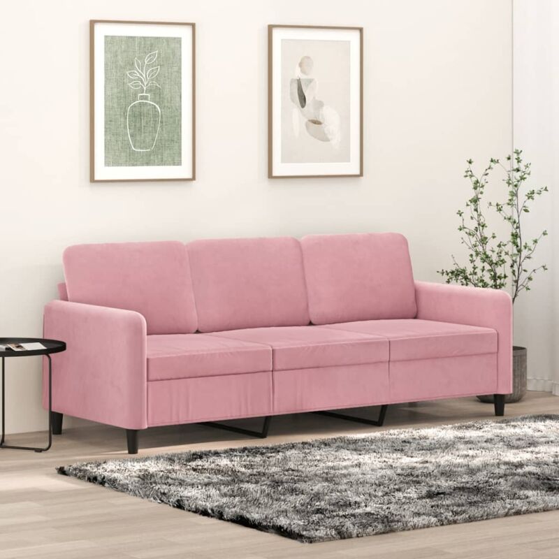 3-sitzer-sofa Rosa 180 Cm Samt Vidaxl 954277