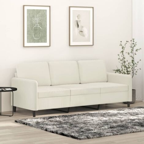3-Sitzer-Sofa Creme 180 cm Samt vidaXL