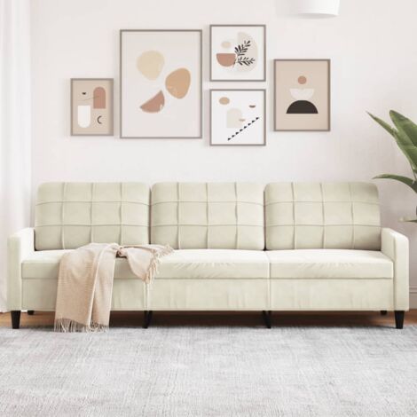 3-Sitzer-Sofa Creme 210 cm Samt vidaXL