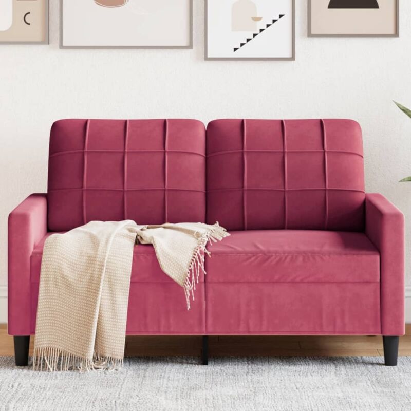 2-sitzer-sofa Weinrot 120 Cm Samt Vidaxl