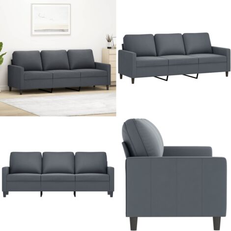 3-Sitzer-Sofa Dunkelgrau 180 cm Samt - Samtsofa - Wohnlandschaft - 3er Sofa - Grau Sofa - Couchtisch - Home & Living