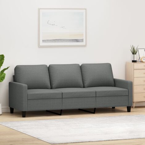 3-Sitzer-Sofa Dunkelgrau 180 cm Stoff vidaXL