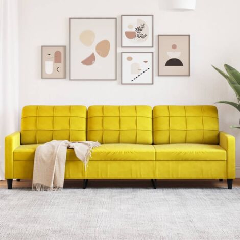 3-Sitzer-Sofa Gelb 210 cm Samt vidaXL
