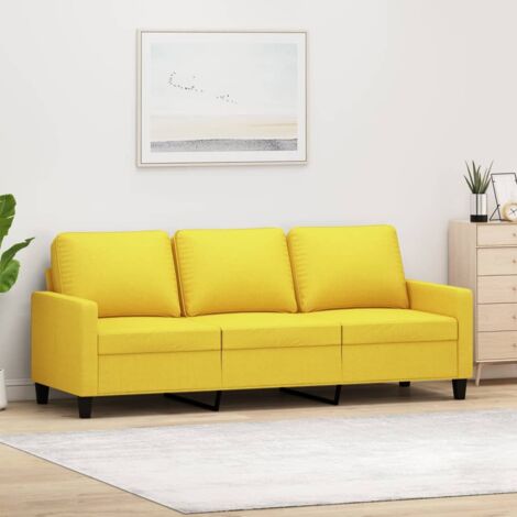 3-Sitzer Sofa Helles Gelb 180 cm Stoff