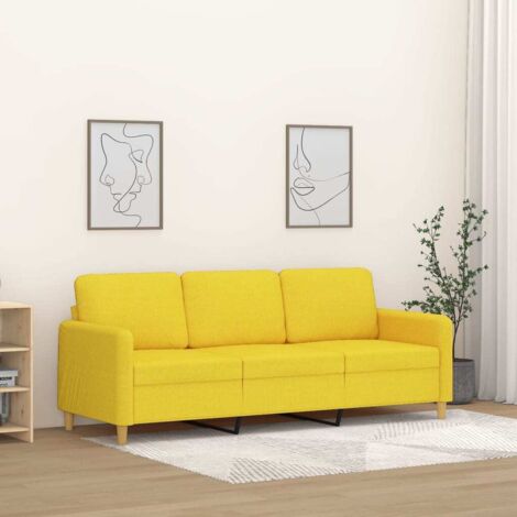 3-Sitzer-Sofa Hellgelb 180 cm Stoff vidaXL16117