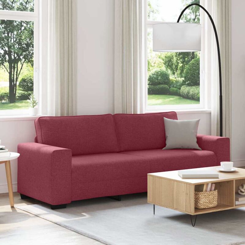 3-sitzer-sofa Weinrot 180 Cm Stoff Vidaxl