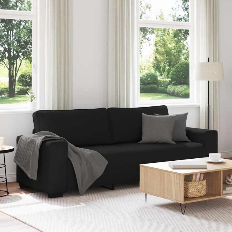 3-sitzer-sofa Schwarz 180 Cm Stoff Vidaxl