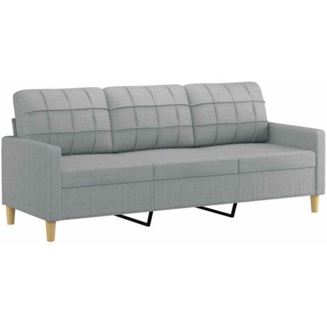 3-Sitzer-Sofa Hellgrau 180 cm Stoff vidaXL