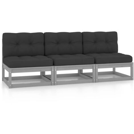 3-Sitzer-Sofa mit Kissen Kiefer Massivholz vidaXL184270