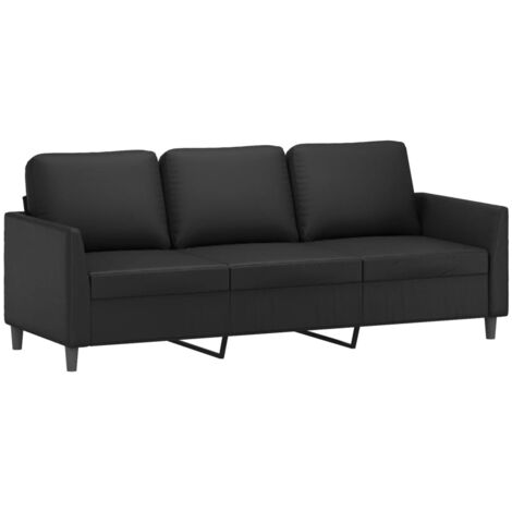 3-Sitzer-Sofa Schwarz 180 cm Kunstleder vidaXL