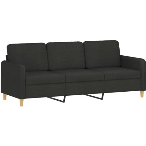 3-Sitzer-Sofa Schwarz 180 cm Stoff vidaXL