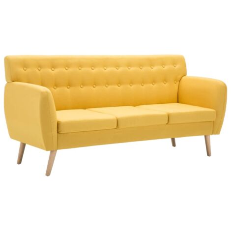 3-Sitzer-Sofa Stoff 172x70x82 cm Gelb vidaXL