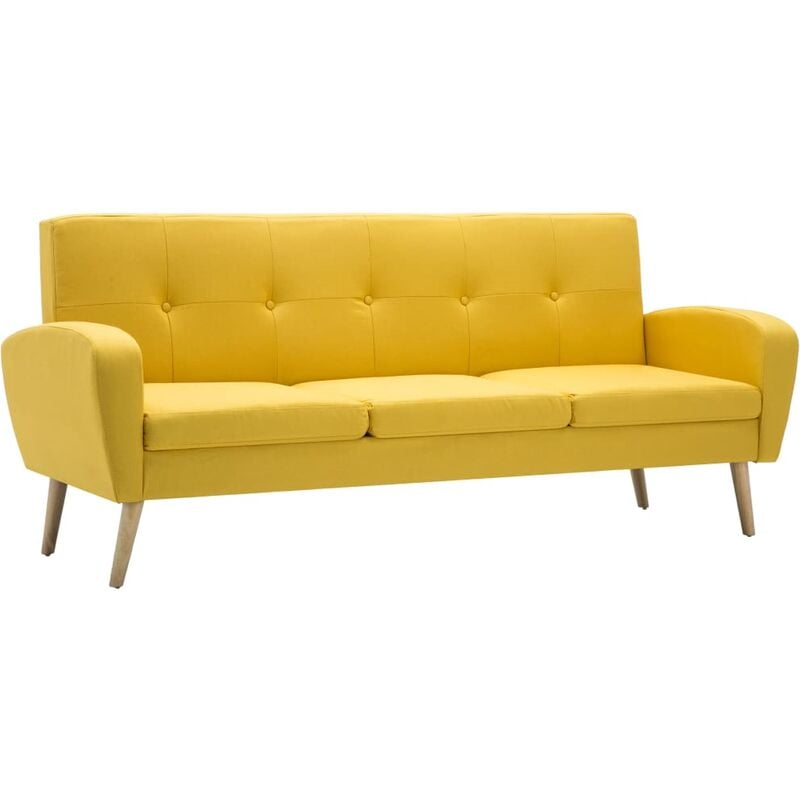 Vidaxl - 3-Sitzer-Sofa Stoff Gelb - Gelb